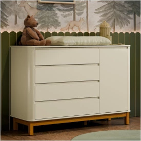 Cômoda Flow Laqueado 100% MDF Off White Eco Wood 20534 Matic Móveis
