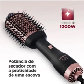 Escova Secadora Argan Mondial 1200w ES-14 BI 6896-01 Preto/Golden Rose Bivolt