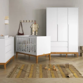 Roupeiro 3 Pts Nature Clean SM 100% MDF Laqueado Branco Soft/Eco Wood Slow Motion 71290 Matic