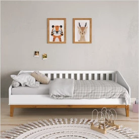 Cama Babá Nature 100% MDF Branco Soft/Eco Wood 51593 Matic Moveis