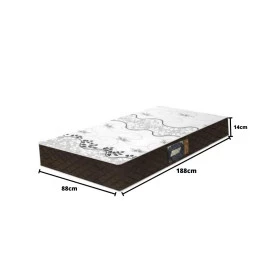 Colchão Solteiro Espuma D28 Gazin Confort Soft Liso 14X188X88 Marrom