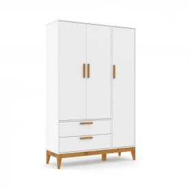 Roupeiro Nature 03 Ptas Branco Soft Eco Wood 70450 Matic 