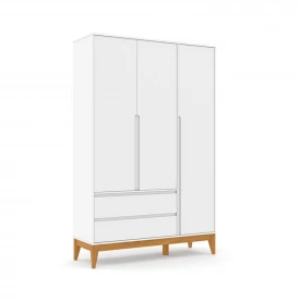 Roupeiro Nature Clean 03 Ptas Branco Soft Eco Wood 70466 Matic 