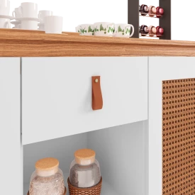 Aparador Buffet Diamante 1G Branco/Noce Casa D Móveis Sala FORA DE LINHA