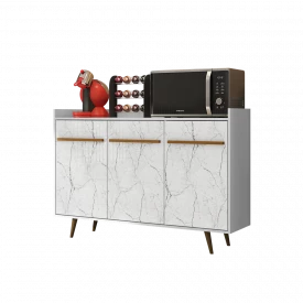 Aparador Buffet Quartzo 3P Branco Carrara 2075760 Bechara