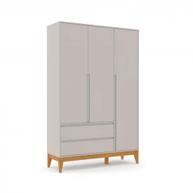 Roupeiro Nature Clean 03 Ptas Cinza Eco Wood 70467 Matic