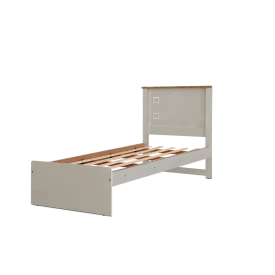 Cama Solteiro Barcelona Tebarrot Off White Madeira Quarto