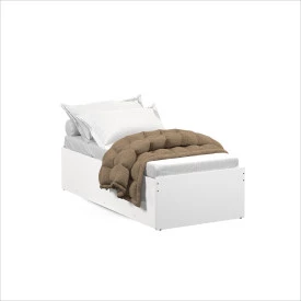 Cama Solteiro Casal Com Auxiliar 3 Em 1 Matrix Branca Tebarrot