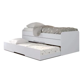 Cama Bibox Solteiro Juliette 2 Gavetas Branco Robel Moveis