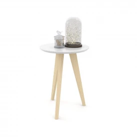 Mesa Lateral Liv Branco Soft/Natural 51418 Matic Móveis Quarto Infantil