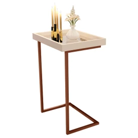 Mesa de Apoio 4774 Perola Pé De Ferro Bronze JB Bechara