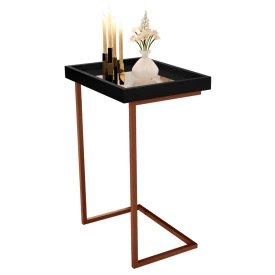 Mesa de Apoio 4774 Preto Pé De Ferro Bronze JB Bechara
