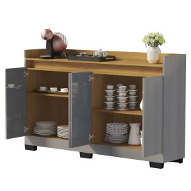 Buffet Real Cinza o Mel 4 Portas Primus Móveis