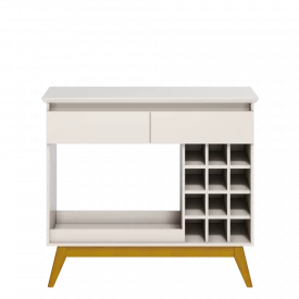 Aparador Classic Imcal Com Adega 61511 Off White 12 Garrafas