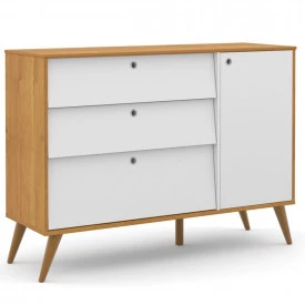 Cômoda Com Porta Gold Matic 20190 Freijó Branco Soft Eco