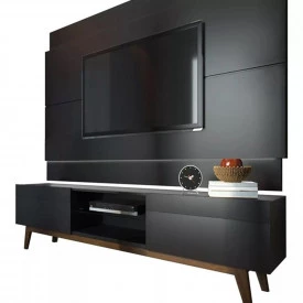 Rack Com Painel Imcal Classic 2.2 Preto Fosco Com 2 Gavetas - 73747-10847 FORA DE LINHA
