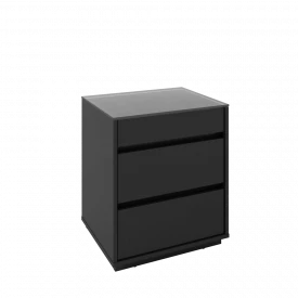 Mesa de Cabeceira Belize 3G Preto Tampo de Vidro Casa D FORA DE LINHA