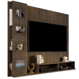 Painel Para TV ate 50 Polegadas Porta Retrato de Vidro Acoplado Estrela Capucino - Germai