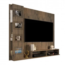 Painel Para TV ate 50 Polegadas Porta Retrato de Vidro Acoplado Estrela Rustic - Germai