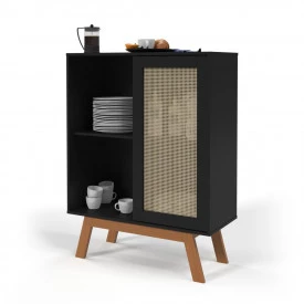 Cantinho do Café Alto Rattan Preto Ofertamo Móveis