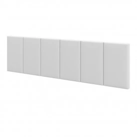 Cabeceira King Laura 1.95 Almofadada Corino Branco  
