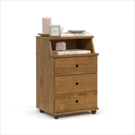 Mesa de Cabeceira Luxo New Freijó 25865 3Gav EJ Móveis 