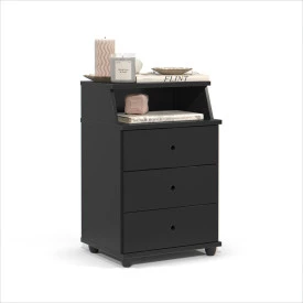 Mesa de Cabeceira Luxo New Preto 25820 Gav EJ Móveis 