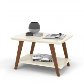 Mesa de Centro Davi Off White/Amadeirado OFERTAMO