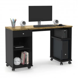 Mesa de Computador Million Preto Acetinado Nature Patrimar 