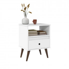 Mesa de Cabeceira Wood NEW Ej Móveis Branco 28500