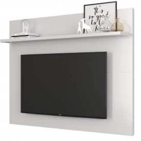 Painel Topázio Branco Acetinado TV 42" Quarto Sala Patrimar