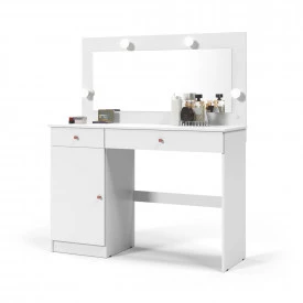 Penteadeira Camarim Diamante Branco Acetinado Patrimar 