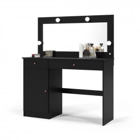 Penteadeira Camarim Diamante Preto Acetinado Patrimar 