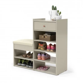 Sapateira Hall Off White com 1 Gaveta Patrimar 