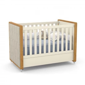 Berço Tutto New com Capitonê 61504/51139 Freijó/Off White Matic Infantil