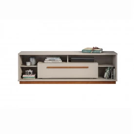 Rack Saturno 1.80 Tebarrot Off White Amêndoa 1 Porta Sala 