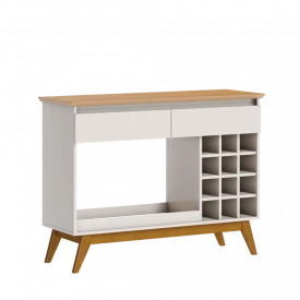 Aparador Classic Imcal Com Adega 61533 Off White Nature 12 Garrafas