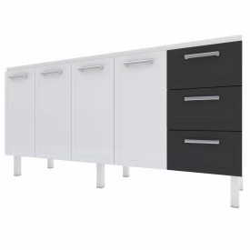 Gabinete De Aço P/ Pia 2,0 Apolo 3G Flat Preto 1555 Cozimax
