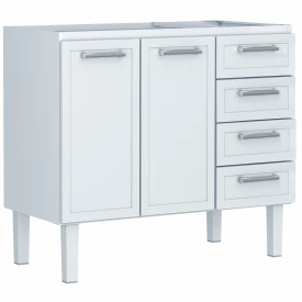 Gabinete De Aço P/ Pia 1,20 Apolo Flat 4G Branco 1732 Cozimax