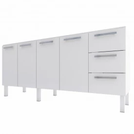 Gabinete De Aço P/ Pia 1,80 Venus 3G Flat Branco 1564 Cozimax