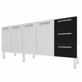 Gabinete De Aço P/ Pia 2,00 Venus 3G Flat Preto 1567 Cozimax
