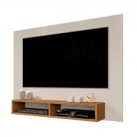 Painel TV 47 Pol c Prateleira Ipanema Off White Freijo 178305 Giga Moveis