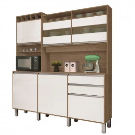 Kit Armario Cozinha Smart 06 Portas Cod. 6006 Freijo/Branco FORA DE LINHA