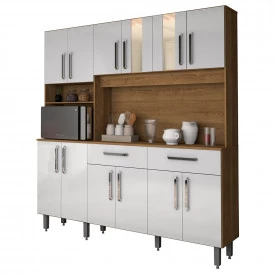 Kit Armario Cozinha Supreme 1817mm 12 Portas Freijo/Branco Vitamov