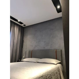 Painel Cabeceira King 1,95 Linho Cinza Escuro Cinta Em Couro Ofertamo