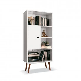 Livreiro Chaplin Com Pés Retro Branco 6326 EDN 