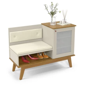 Sapateira Charlotte Off White Cumaru com 1 Porta Patrimar 