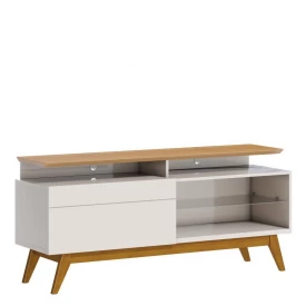Rack Classic Mais 1 Gaveta 1.4 Imcal 12733 Off White Nature Sala Estar