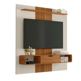 Painel Lisboa 1 Porta Off White Nature Ripado TV 65 2076137 Bechara 