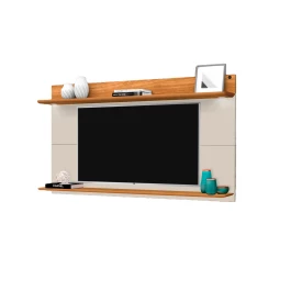 Painel Luna II Plus 1.80 C Prateleira Tebarrot Off White Nature Sala  